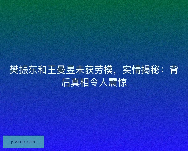 樊振东和王曼昱未获劳模，实情揭秘：背后真相令人震惊